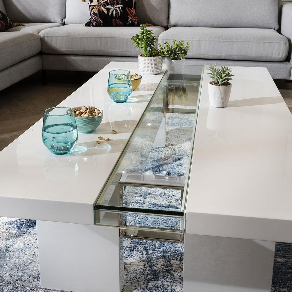 Modern Coffee Table High Gloss White