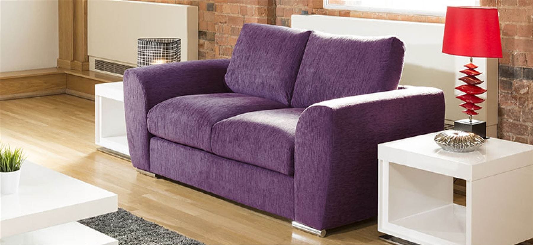 Quatropi Modern Designer 2 Seater Settee/Sofa Made to Order Grey Fabric