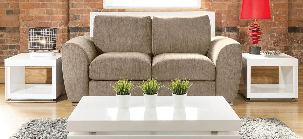 Quatropi Modern Designer 2 Seater Settee/Sofa Made to Order Grey Fabric