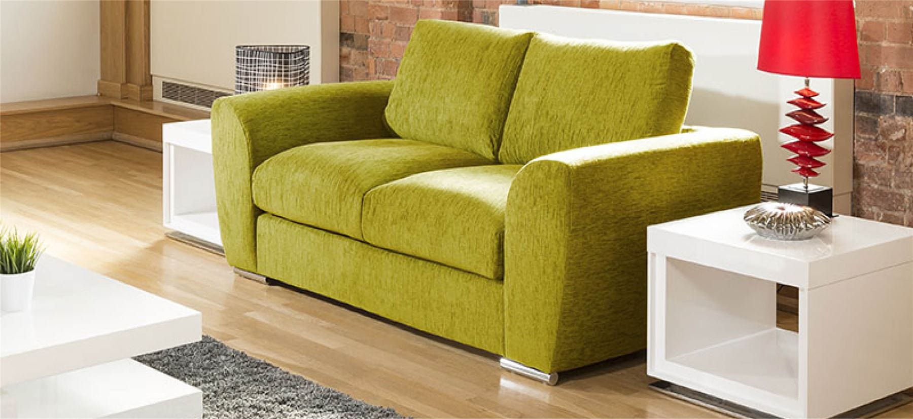 Quatropi Modern Designer 2 Seater Settee/Sofa Made to Order Grey Fabric