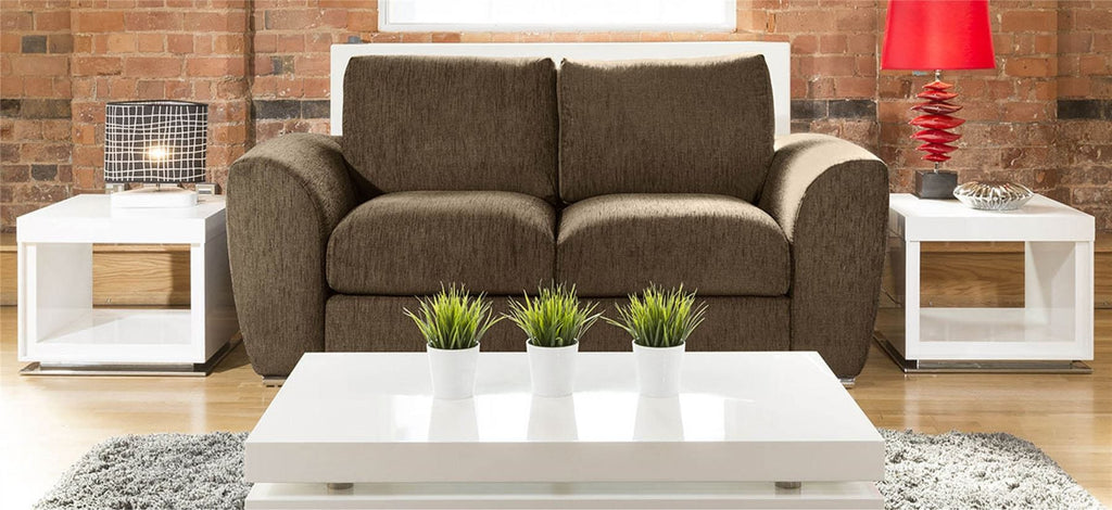 Quatropi Modern Designer 2 Seater Settee/Sofa Made to Order Grey Fabric