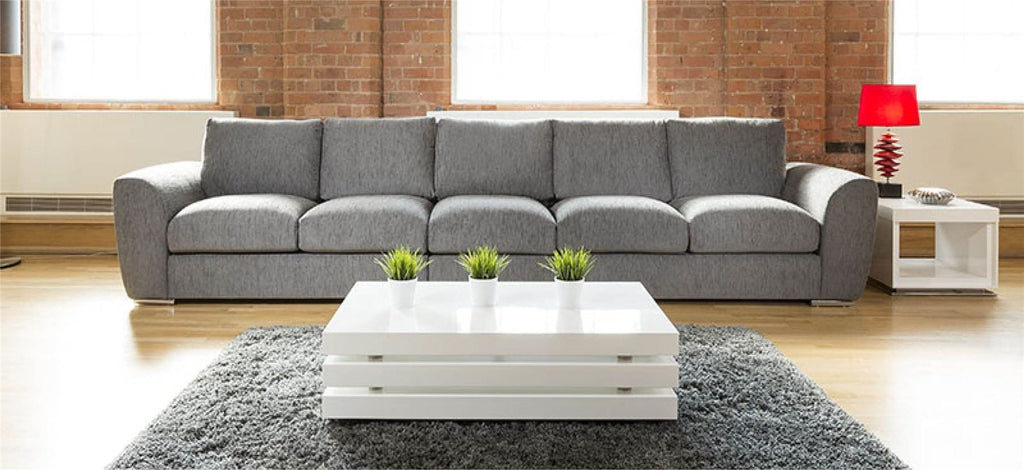 Quatropi Modern Extra Large Wide 5 Seater Sofa / Settee Grey 4.1x1.0m