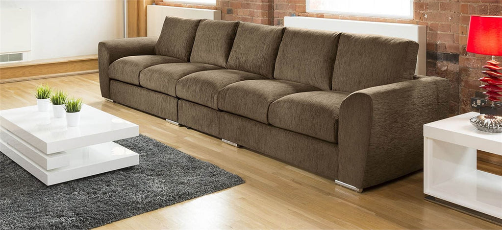 Quatropi Modern Extra Large Wide 5 Seater Sofa / Settee Grey 4.1x1.0m