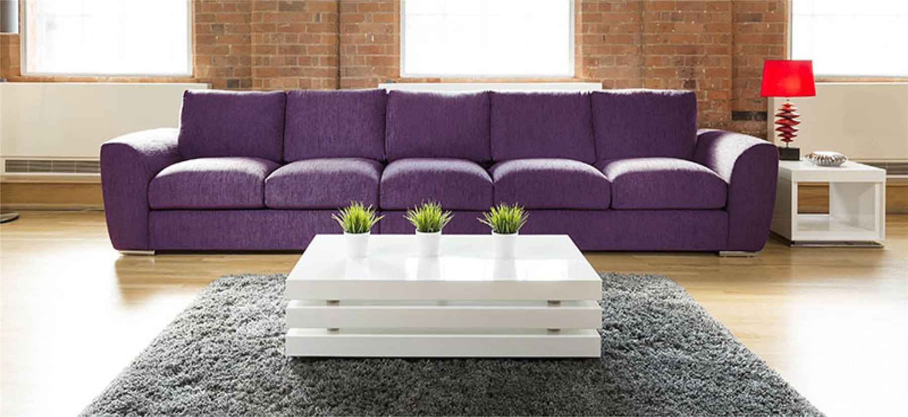 Quatropi Modern Extra Large Wide 5 Seater Sofa / Settee Grey 4.1x1.0m