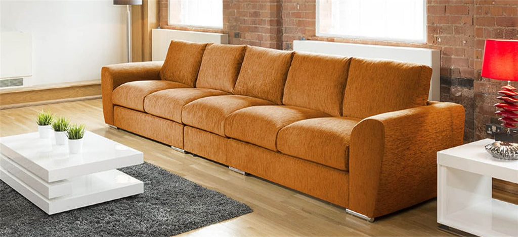 Quatropi Modern Extra Large Wide 5 Seater Sofa / Settee Grey 4.1x1.0m