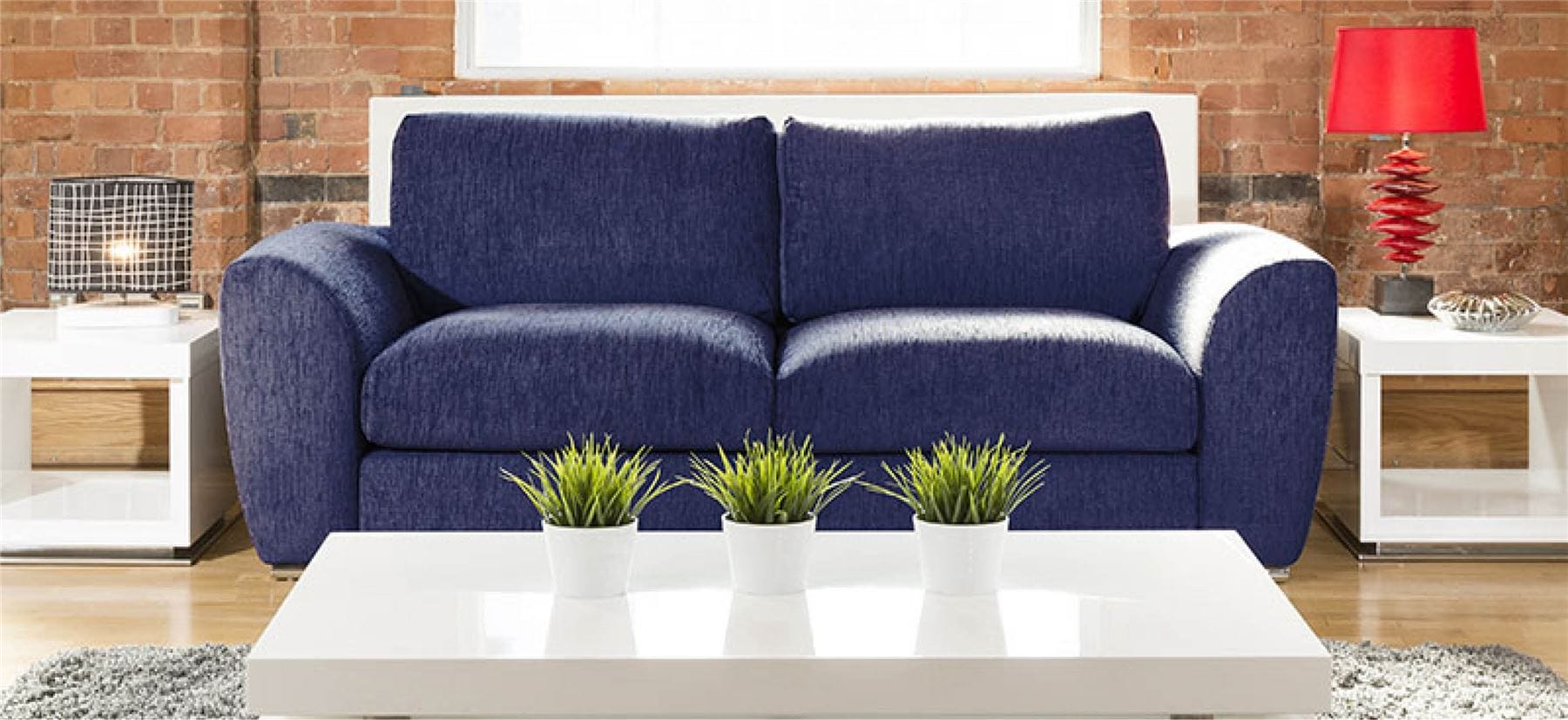 Quatropi Modern Large 3 Seater Settee/Sofa Made to Order Grey Fabric