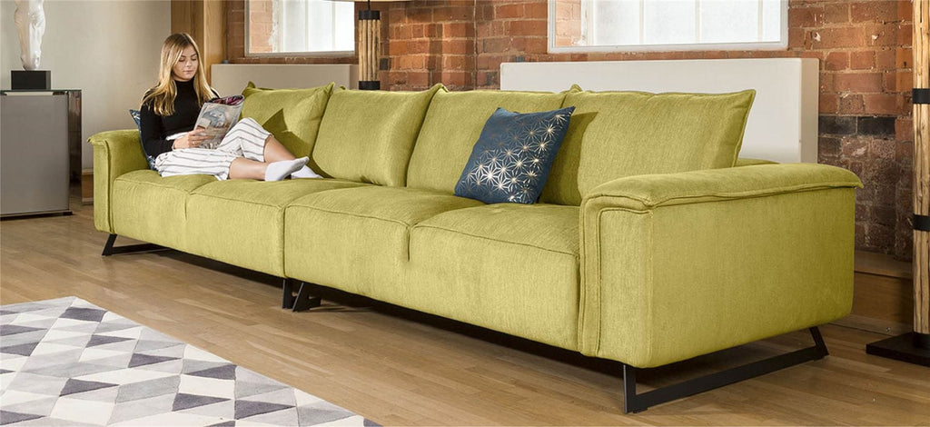 Effie Super Wide Sectional Elegant 4 Seater Sofa Many Fabrics 3.85mtr