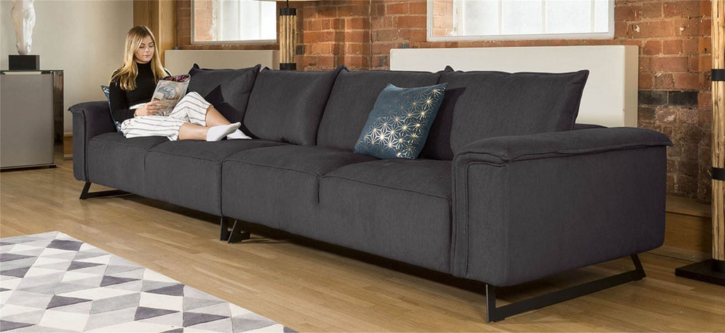 Effie Super Wide Sectional Elegant 4 Seater Sofa Many Fabrics 3.85mtr