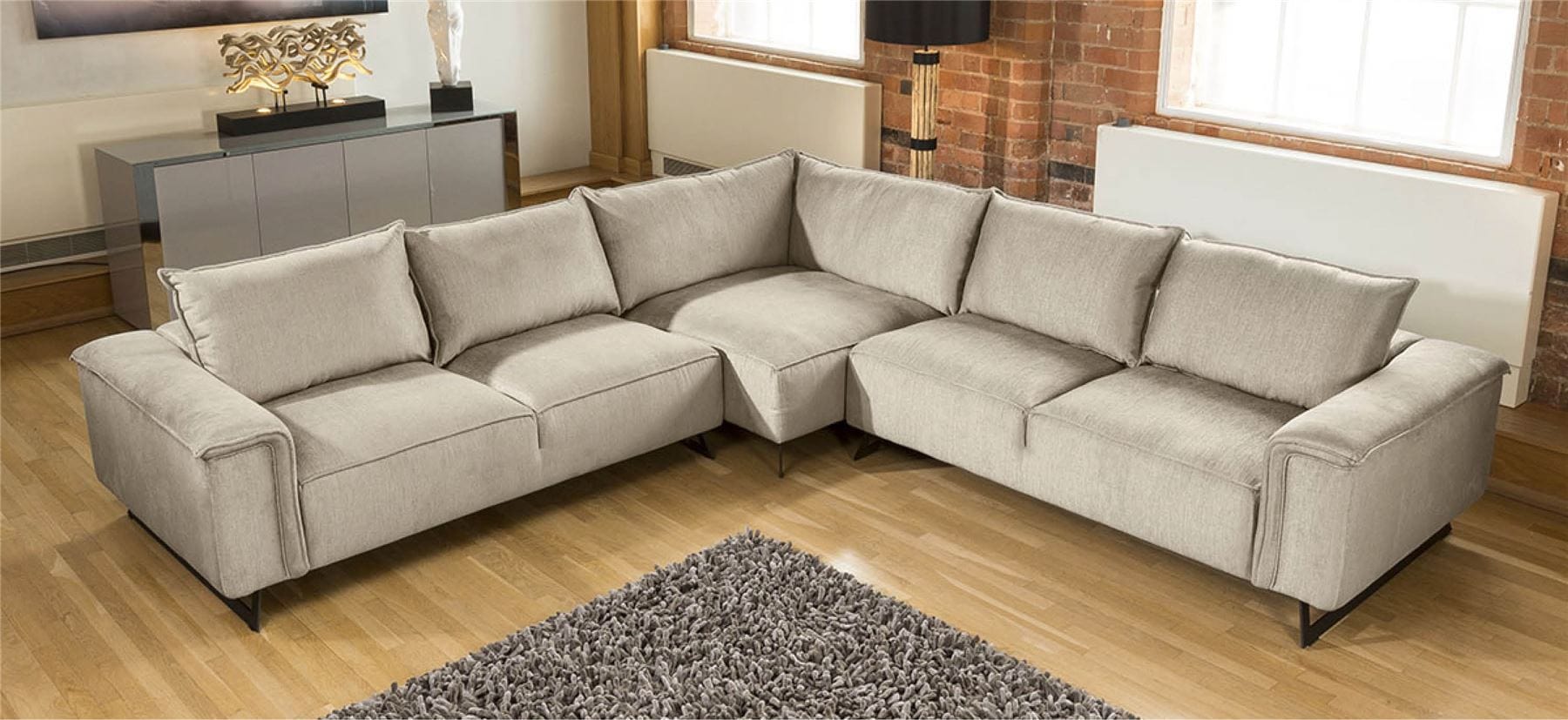 Effie Hand Crafted L Shape Oversize Corner Sofa Many Fabrics 3.3x3.3m