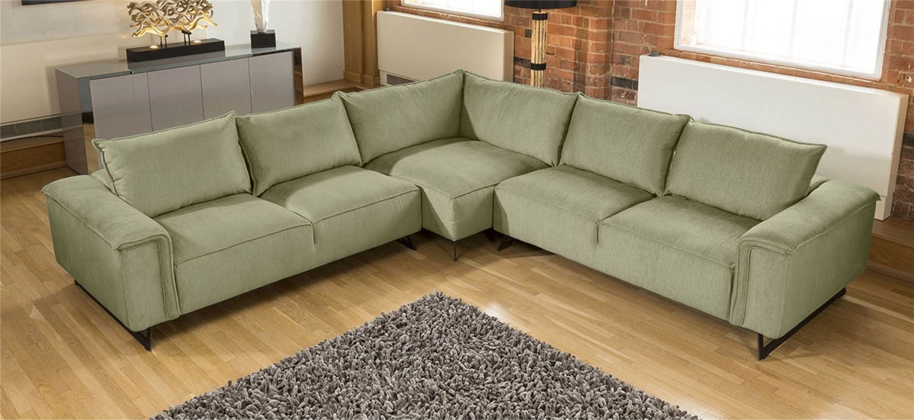 Effie Hand Crafted L Shape Oversize Corner Sofa Many Fabrics 3.3x3.3m