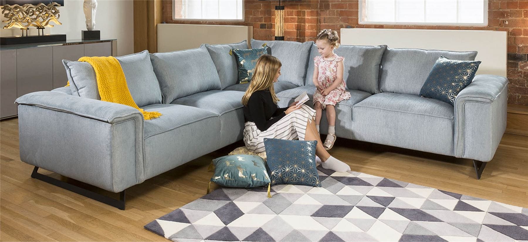 Extra Large U Shape Corner Effie Modular Sofa Many Fabrics 3 x 3m