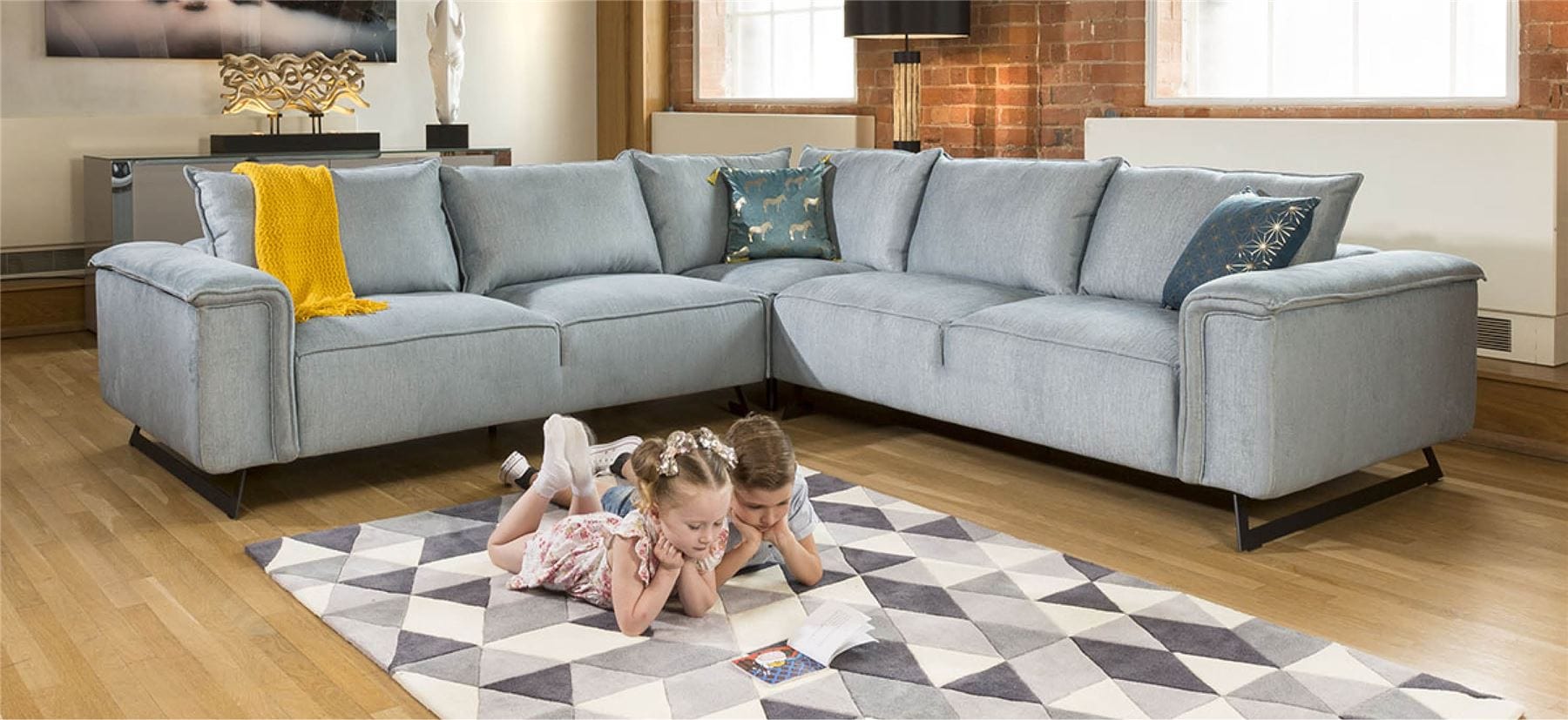 Extra Large U Shape Corner Effie Modular Sofa Many Fabrics 3 x 3m