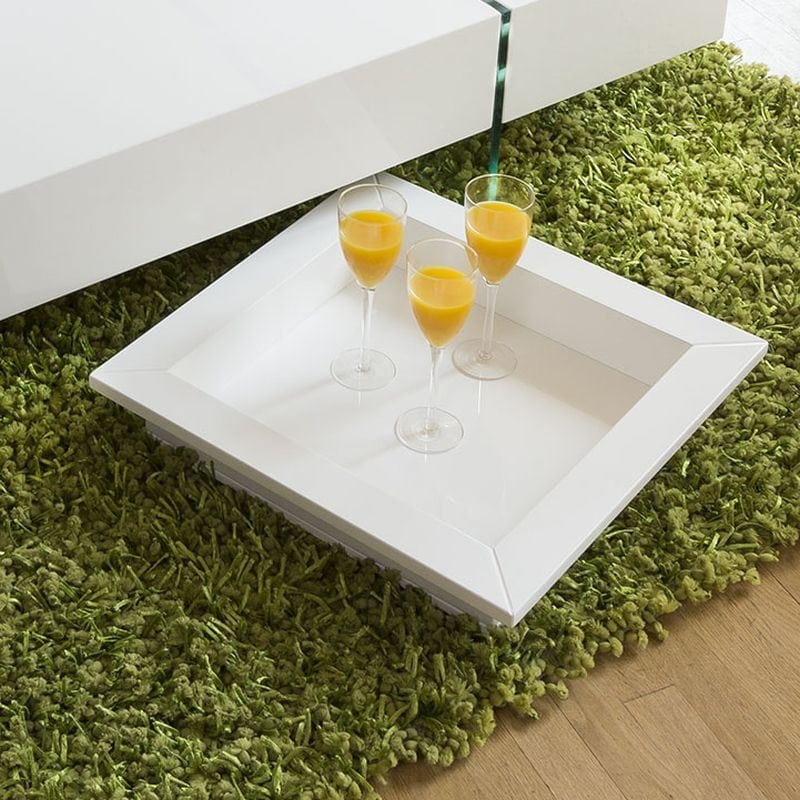 Quatropi Modern Large White Gloss Coffee Table 1194mm Square 30cm High