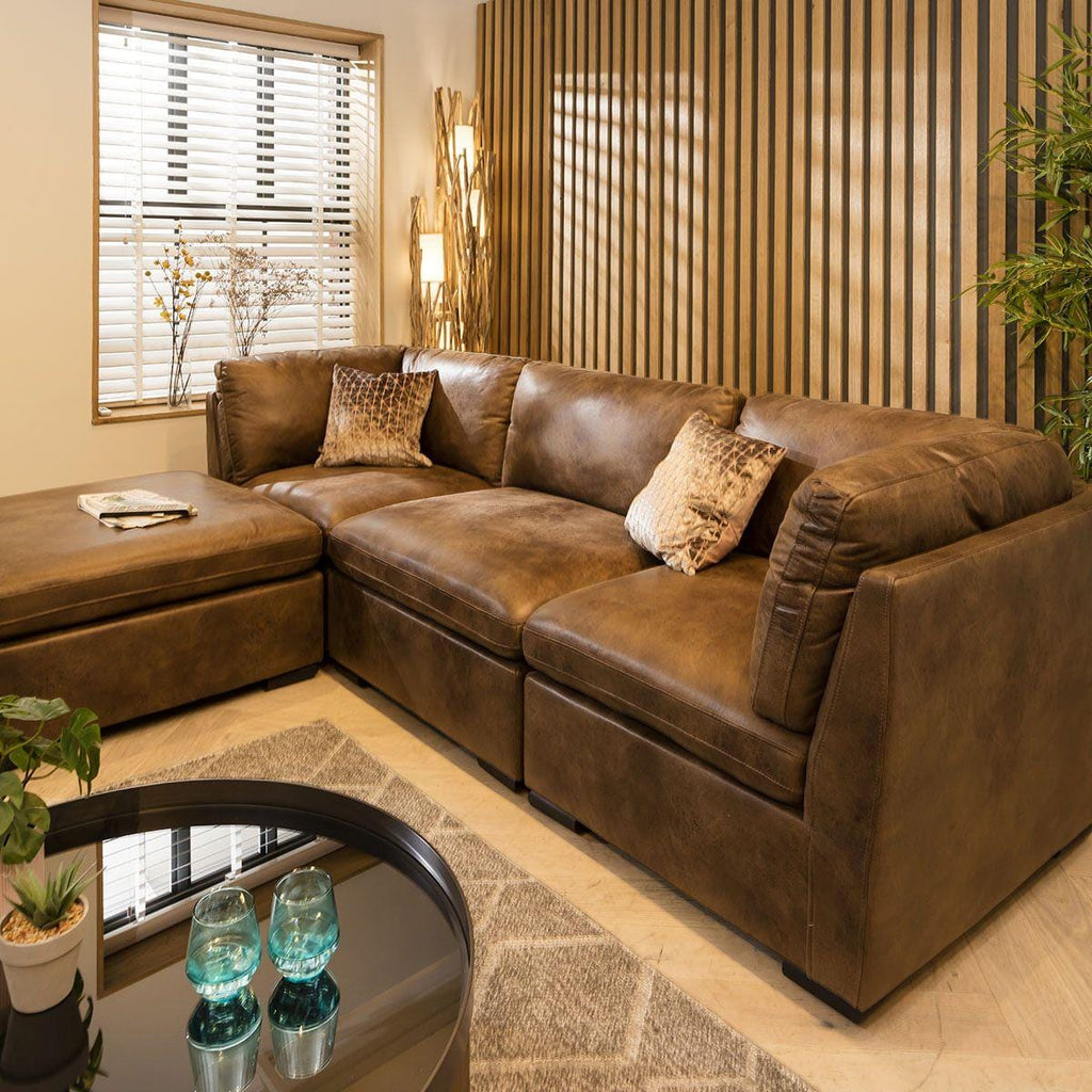 Mikey 3 Seater Modular Sofa Brown 285x190cm 2L