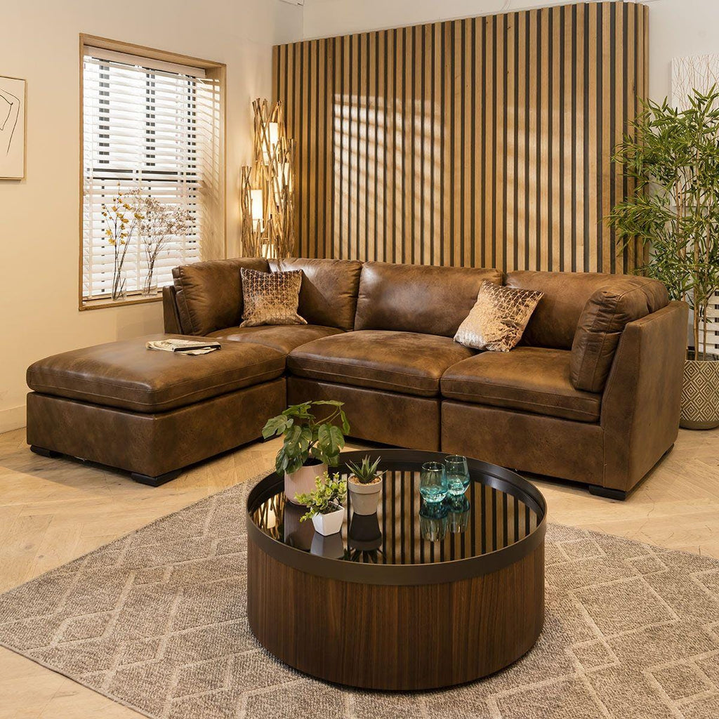 Mikey 3 Seater Modular Sofa Brown 285x190cm 2L