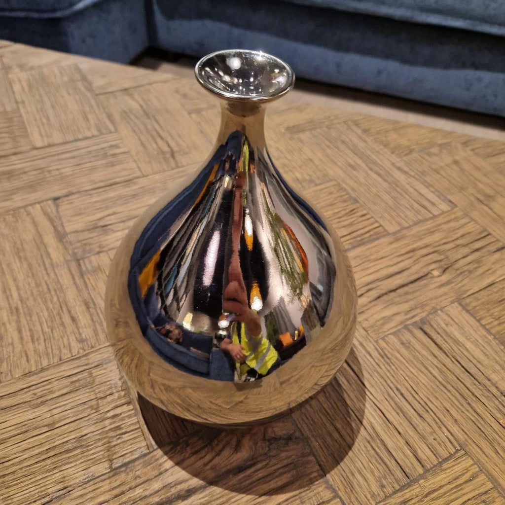 Quatropi Porcelain Flute Neck Vase 27cm Silver - Teardrop Design