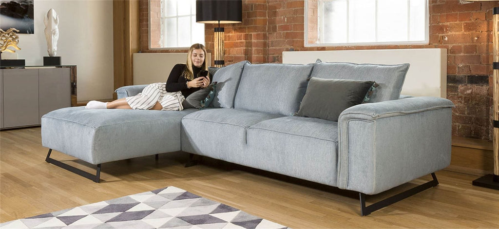 Large Luxury Effie L Shaped Sofa with Chaise Many Fabrics 3.0 x 1.9m RH