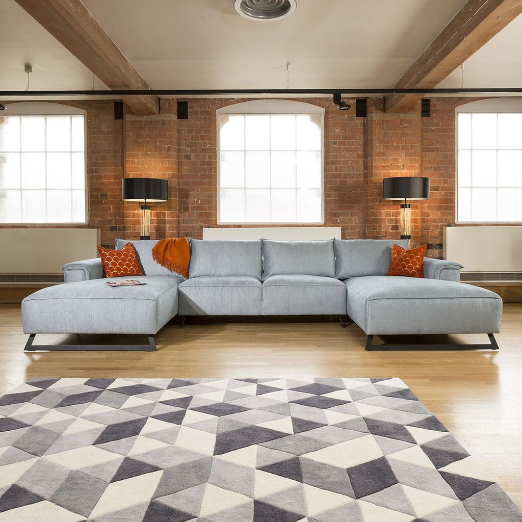 Effie Super Wide Stylish Sofa with 2 x 1.9m deep chaise lounges 3.8mt