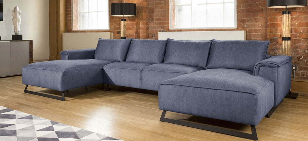 Effie Super Wide Stylish Sofa with 2 x 1.9m deep chaise lounges 3.8mt