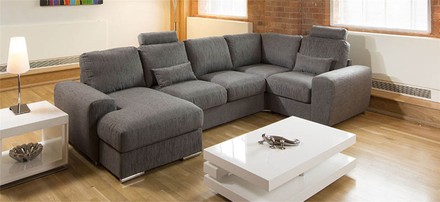 Quatropi Premium Large U Shape Sofa Any Colour Headrests Grande 12L