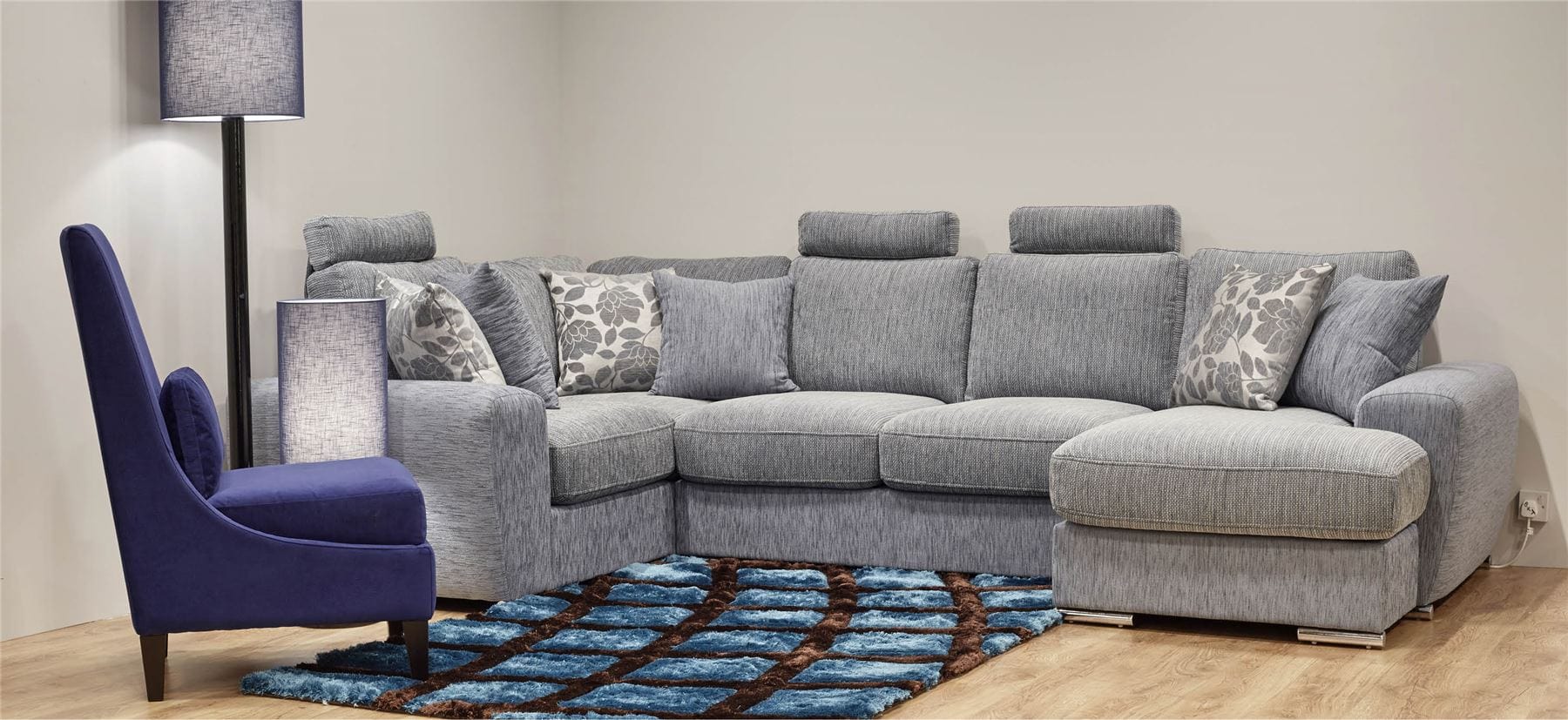 Quatropi Premium Large U Shape Sofa Any Colour Headrests Grande 12R