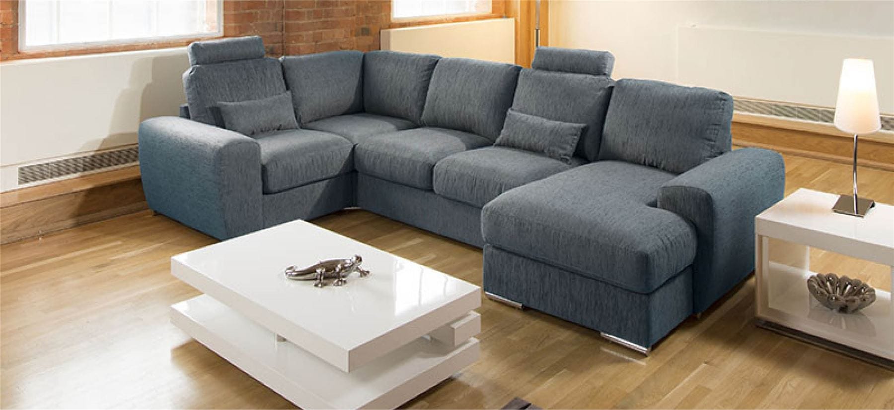 Quatropi Premium Large U Shape Sofa Any Colour Headrests Grande 12R