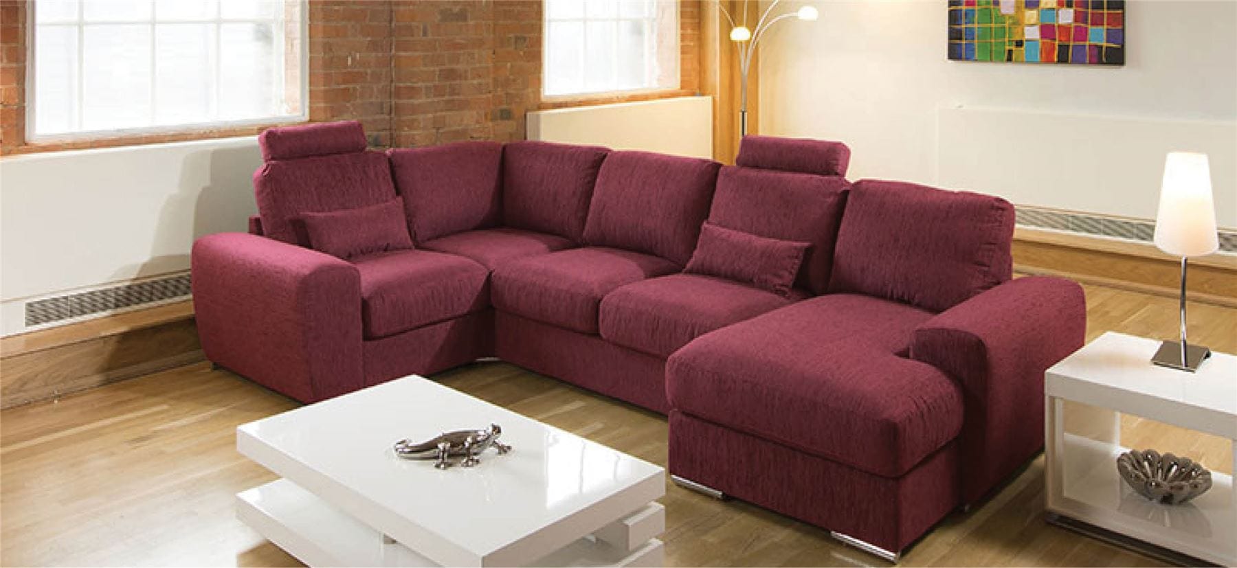 Quatropi Premium Large U Shape Sofa Any Colour Headrests Grande 12R