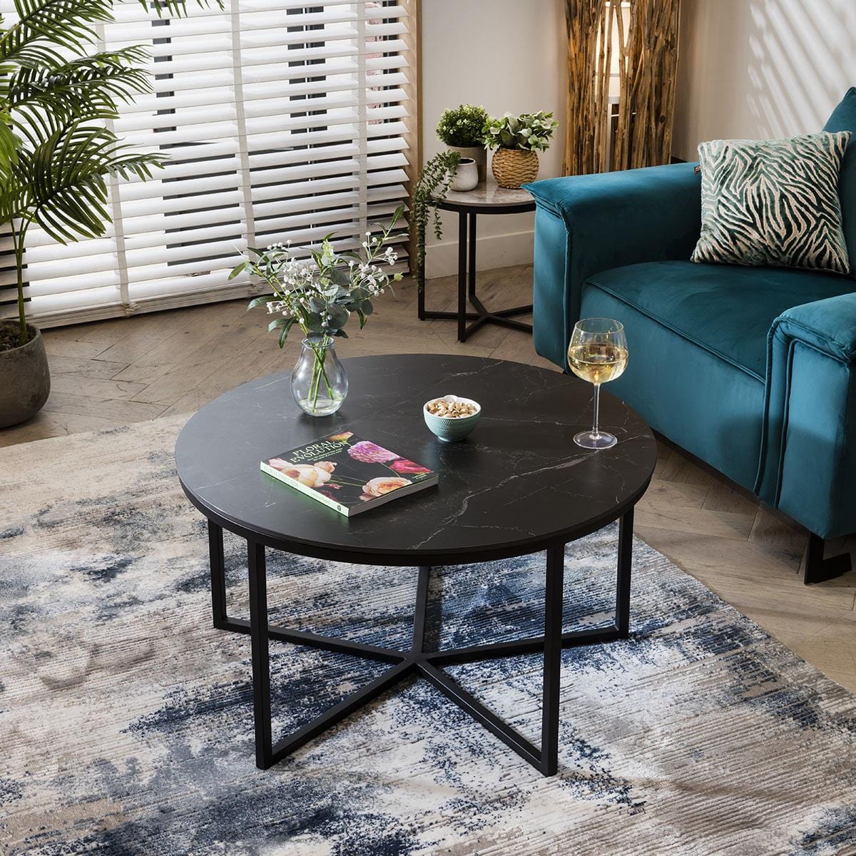 Lena Star Ceramic Coffee Table Black