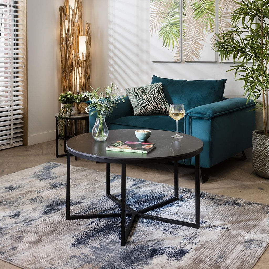 Lena Star Ceramic Coffee Table Black