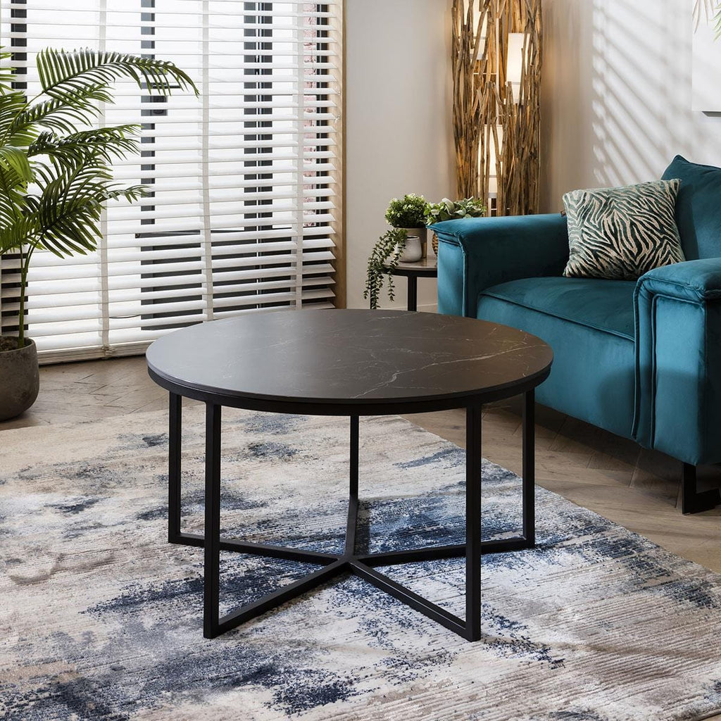 Lena Star Ceramic Coffee Table Black