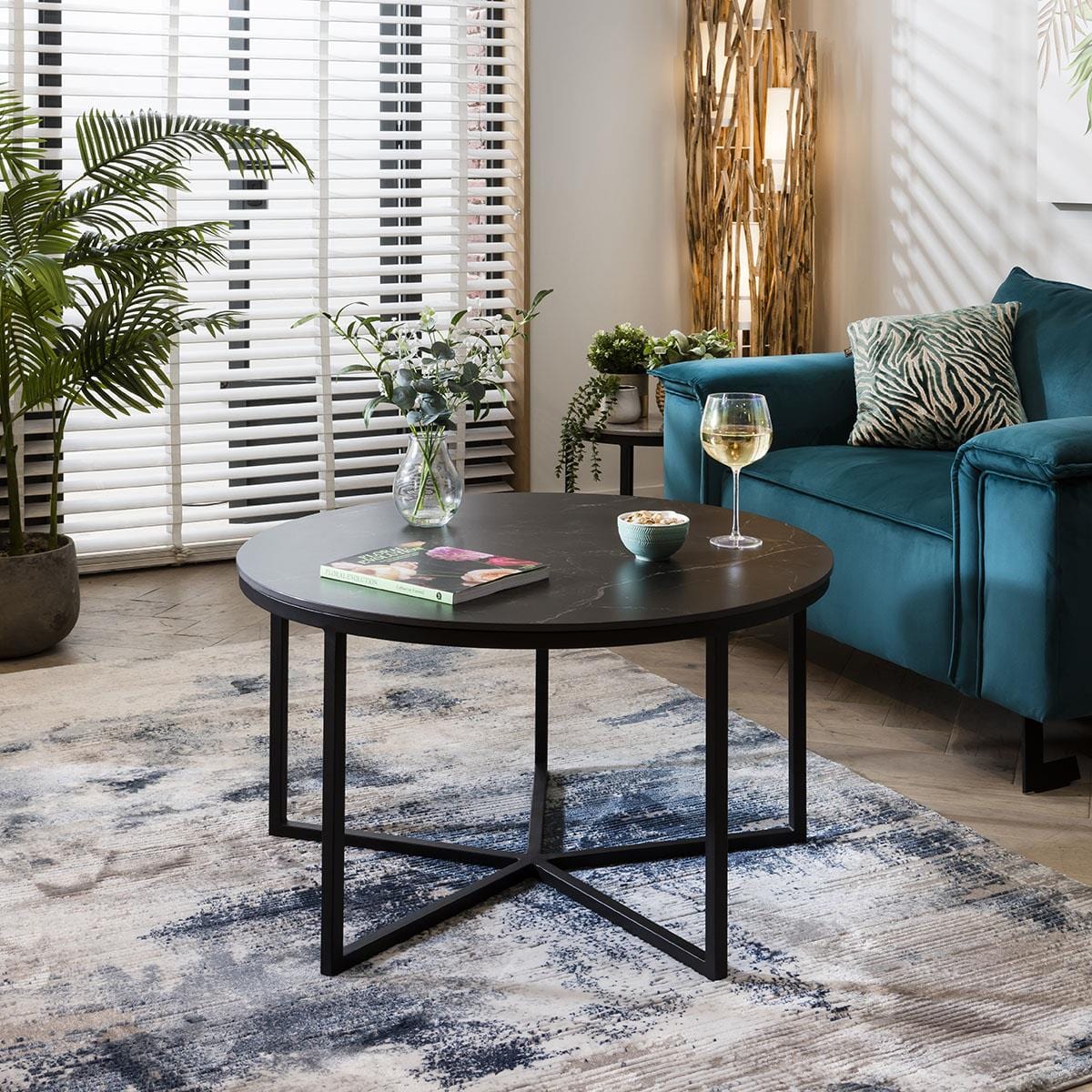 Lena Star Ceramic Coffee Table Black