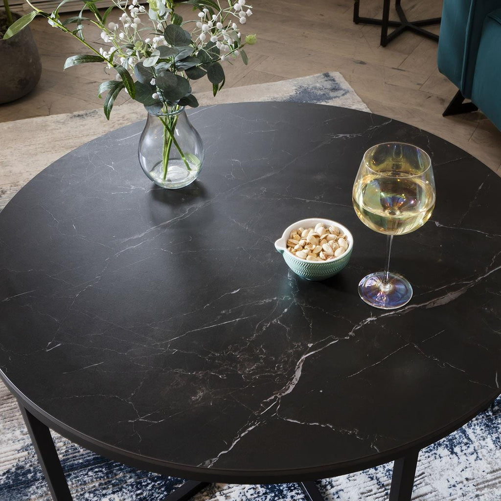 Lena Star Ceramic Coffee Table Black