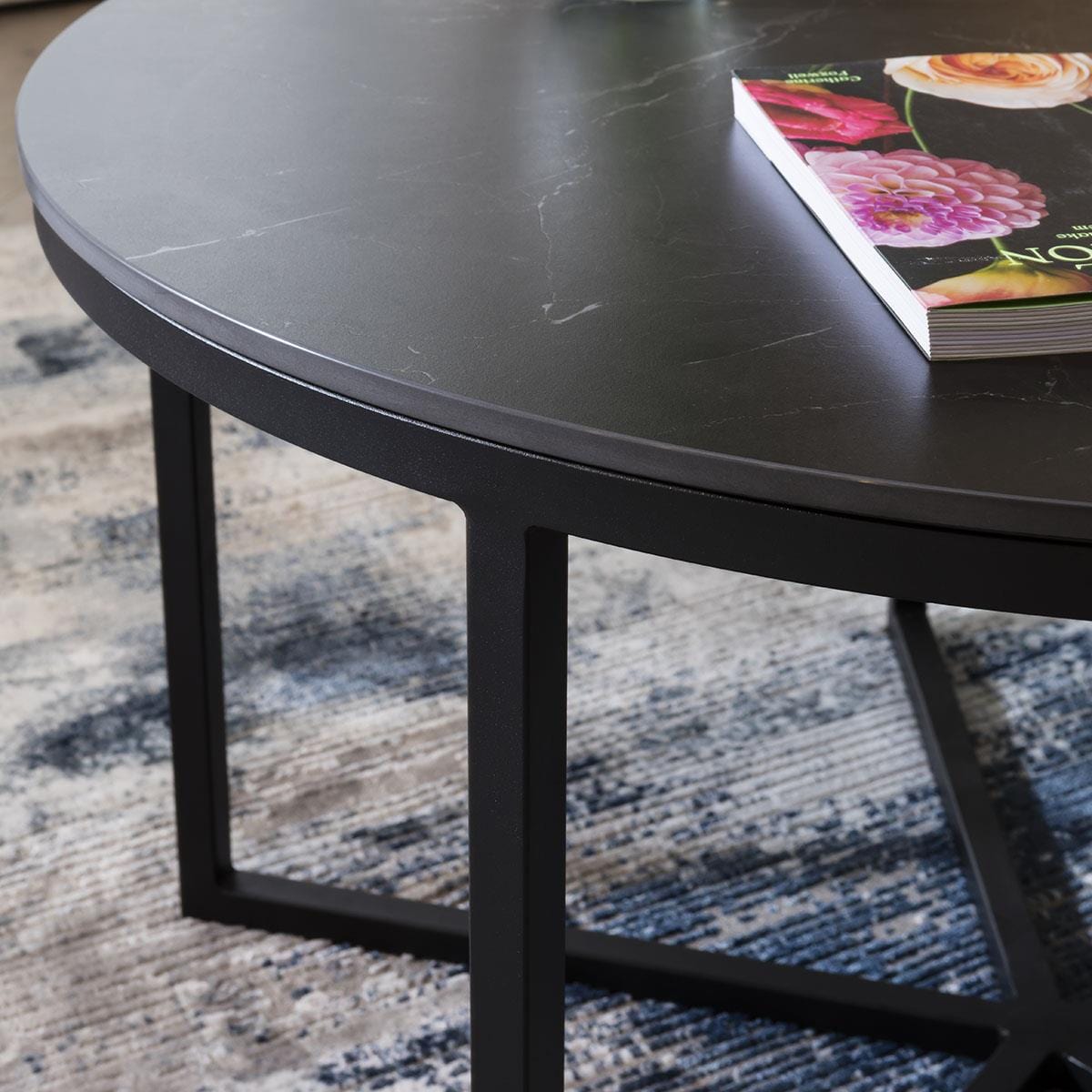 Lena Star Ceramic Coffee Table Black