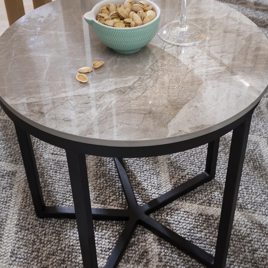 Lena Star Ceramic Side Table Grey