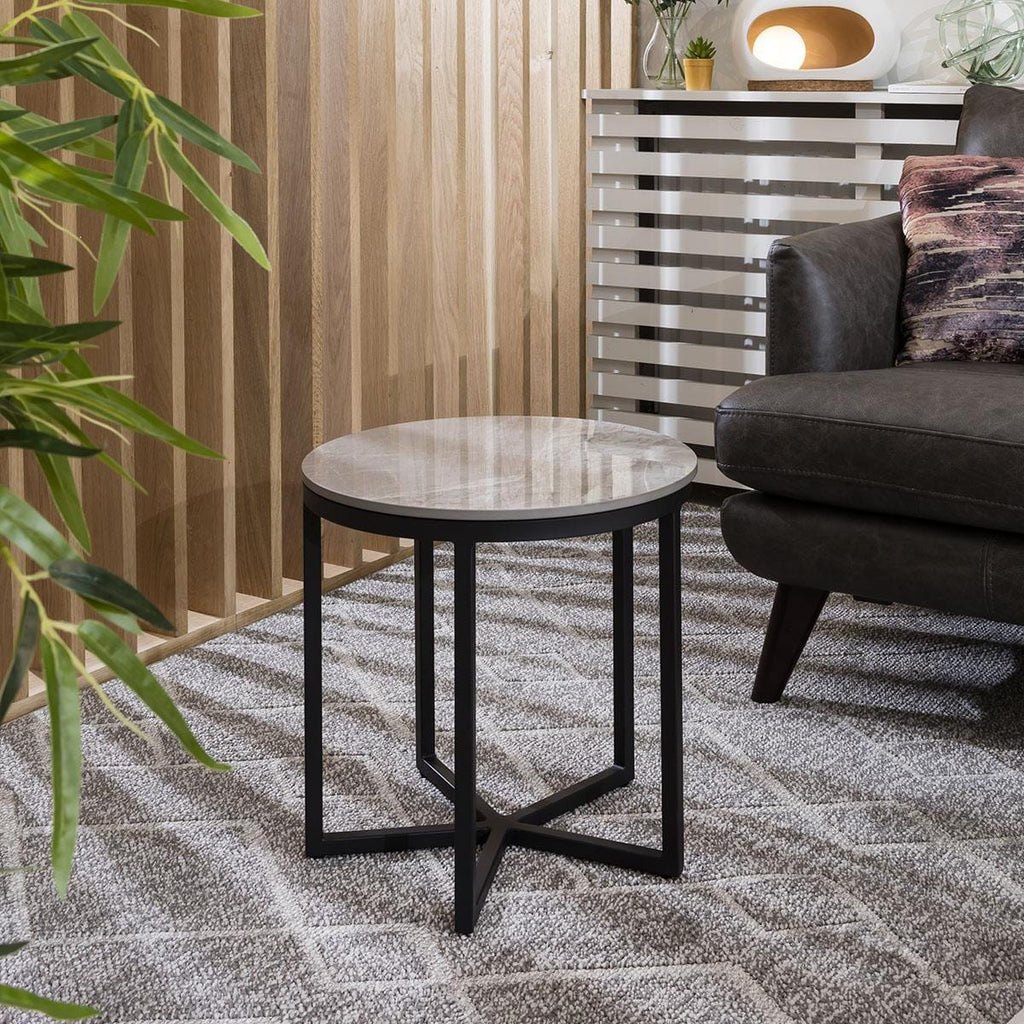 Lena Star Ceramic Side Table Grey