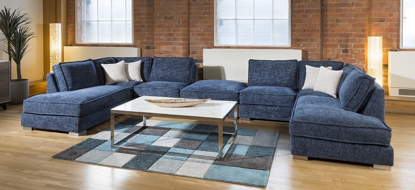 Quatropi's Lexci Luxury Soft Cinema U Shape Sofa Many Colours & Fabric