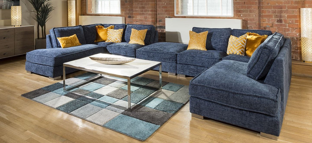 Quatropi's Lexci Luxury Soft Cinema U Shape Sofa Many Colours & Fabric