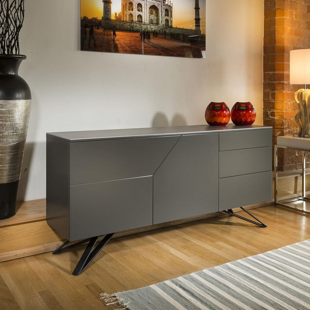 Quatropi's Stunning Caesar Ceramic Topped Grey Sideboard 1600mm