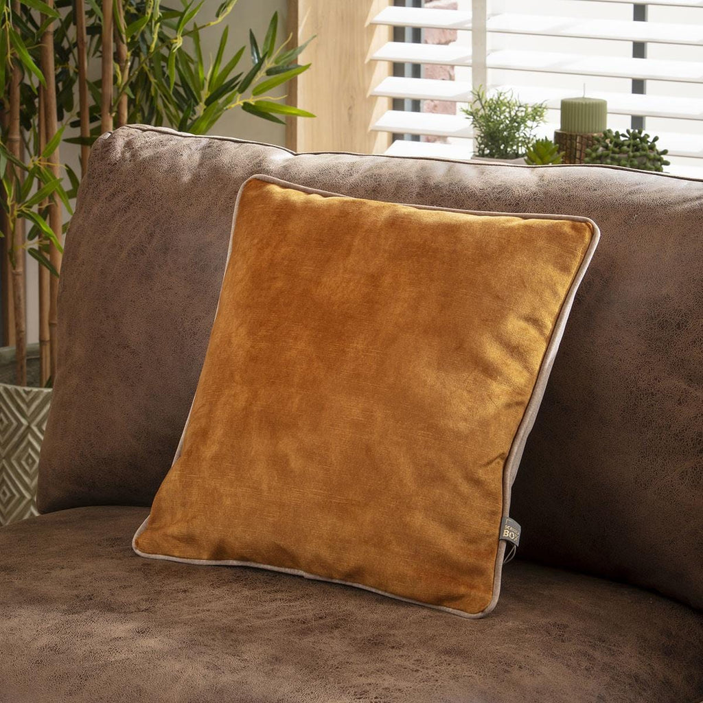 Quatropi Scatter Cushion Etta 43x43cm Mustard-Camel