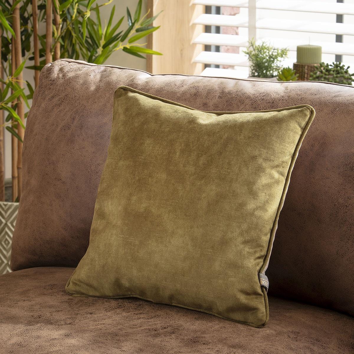 Quatropi Scatter Cushion Etta 43x43cm Olive-Camel