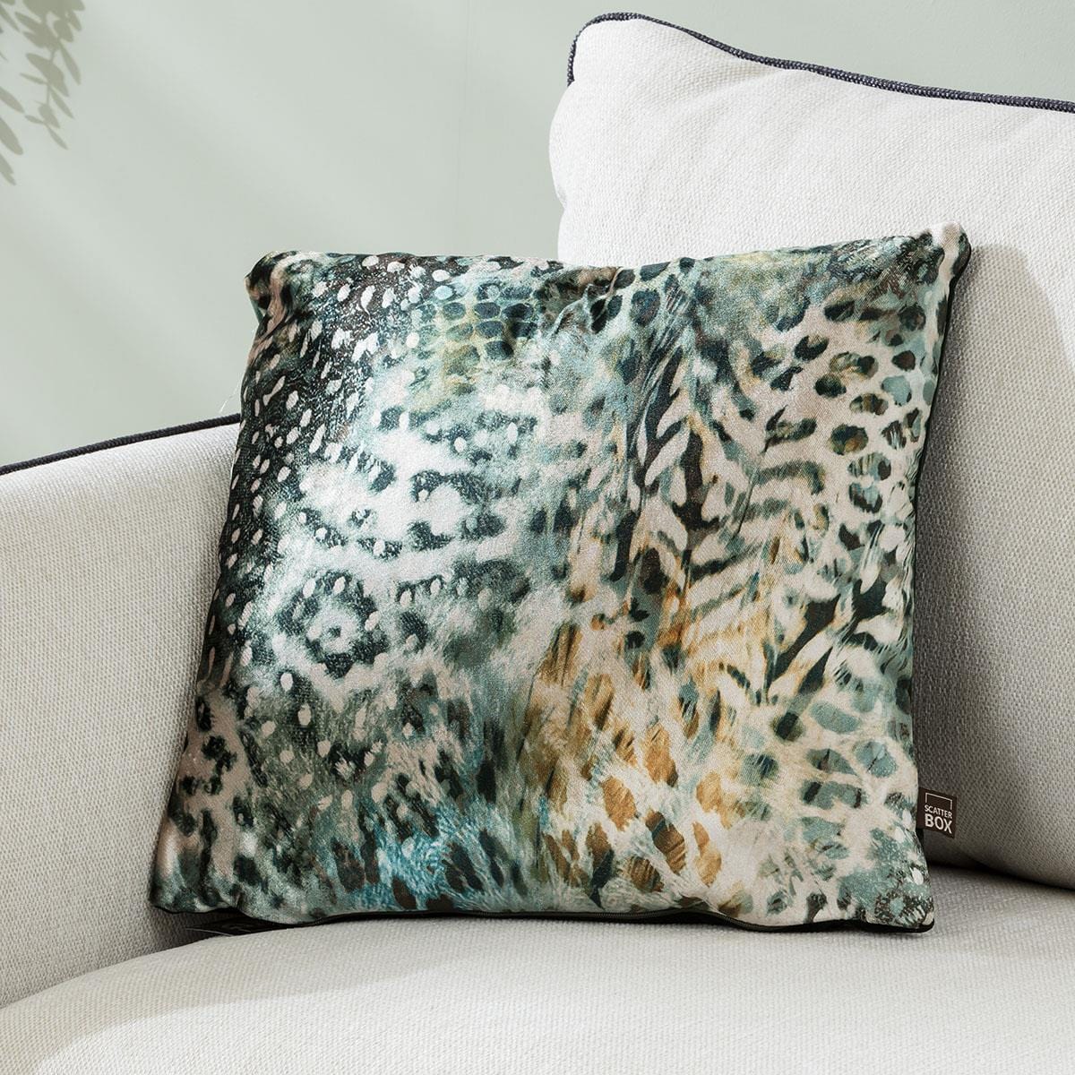 Quatropi Scatter Cushion Tigerlily 43x43cm Green Ochre