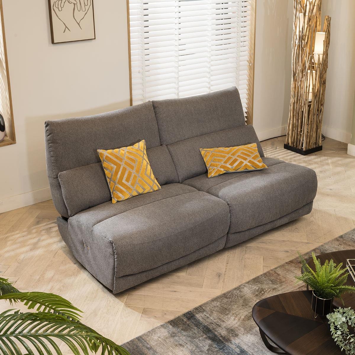 Jacob Small 2 Seater Recliner Sofa - Grey S2R