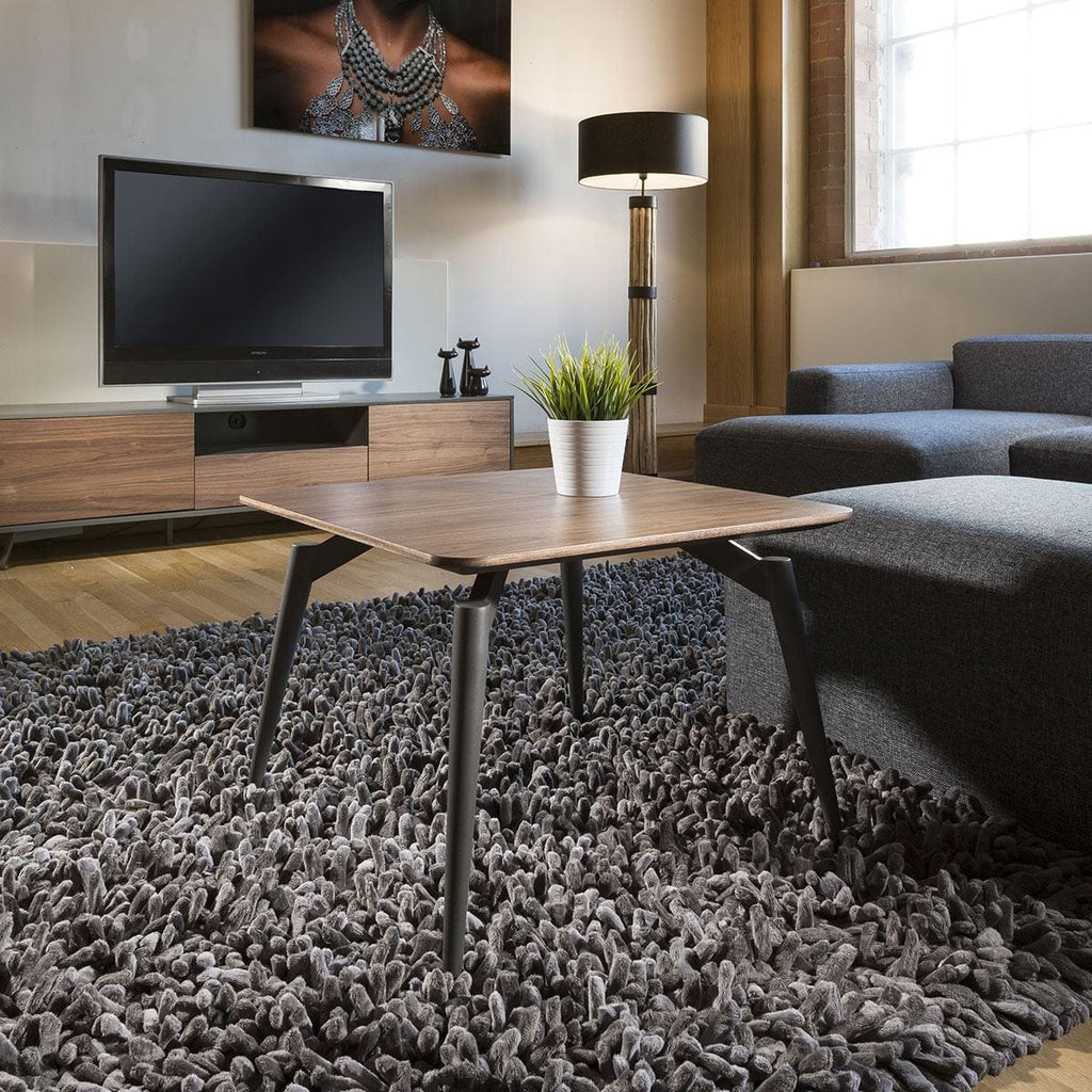 Quatropi Tembie Tall Square End / Side / Lamp Table Rich Walnut / Grey