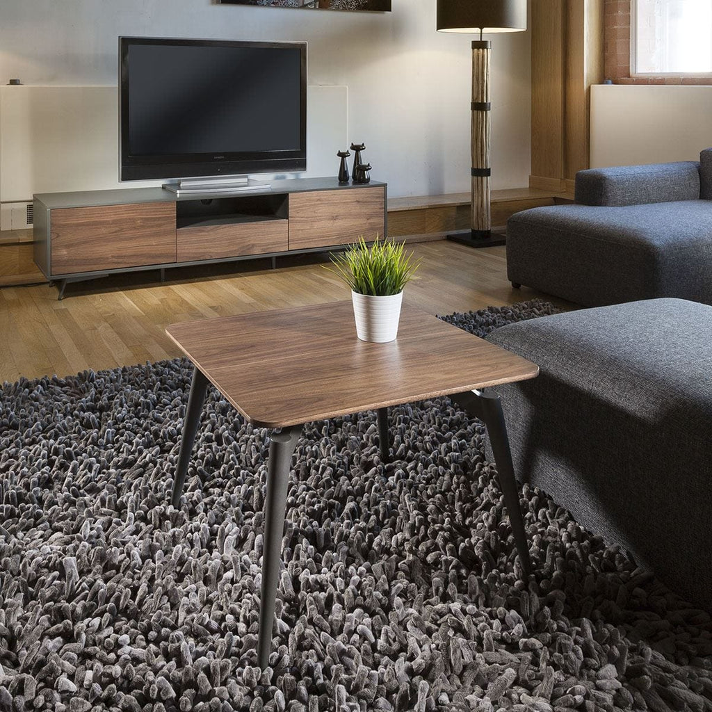 Quatropi Tembie Tall Square End / Side / Lamp Table Rich Walnut / Grey