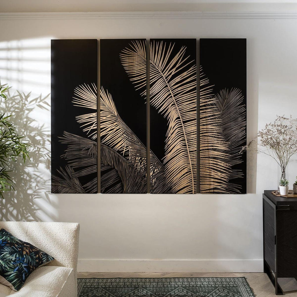 Feather 4 Panel Wall Art