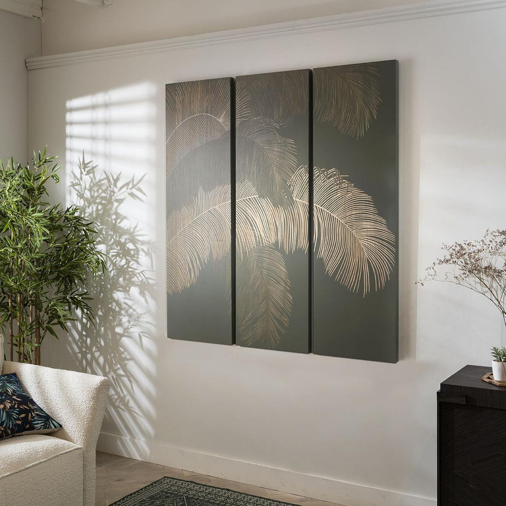 Palm Leaf Panel Wall Art - Stripe 1.35m x 1.5m