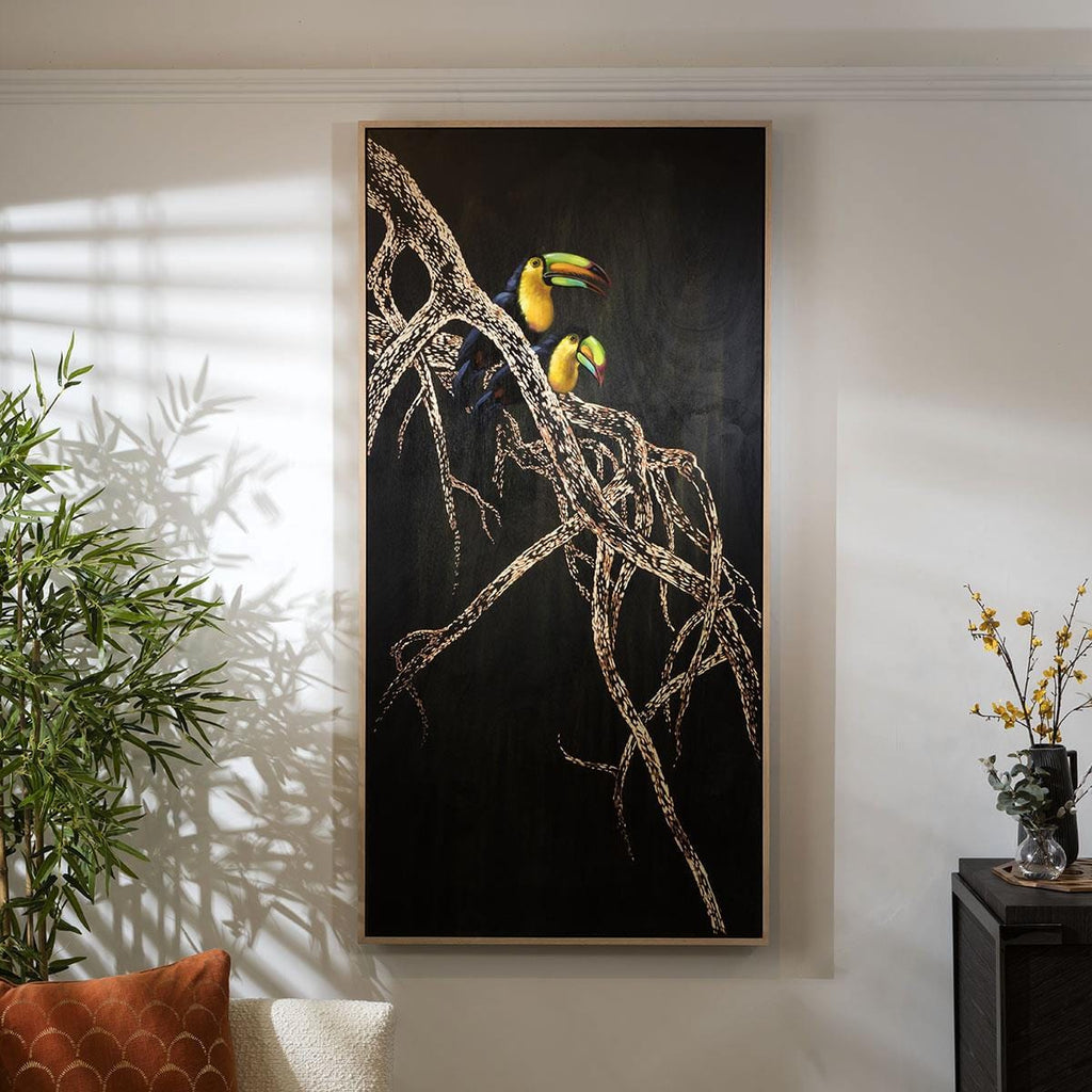 Toucan Bird Framed Wall Art - Black