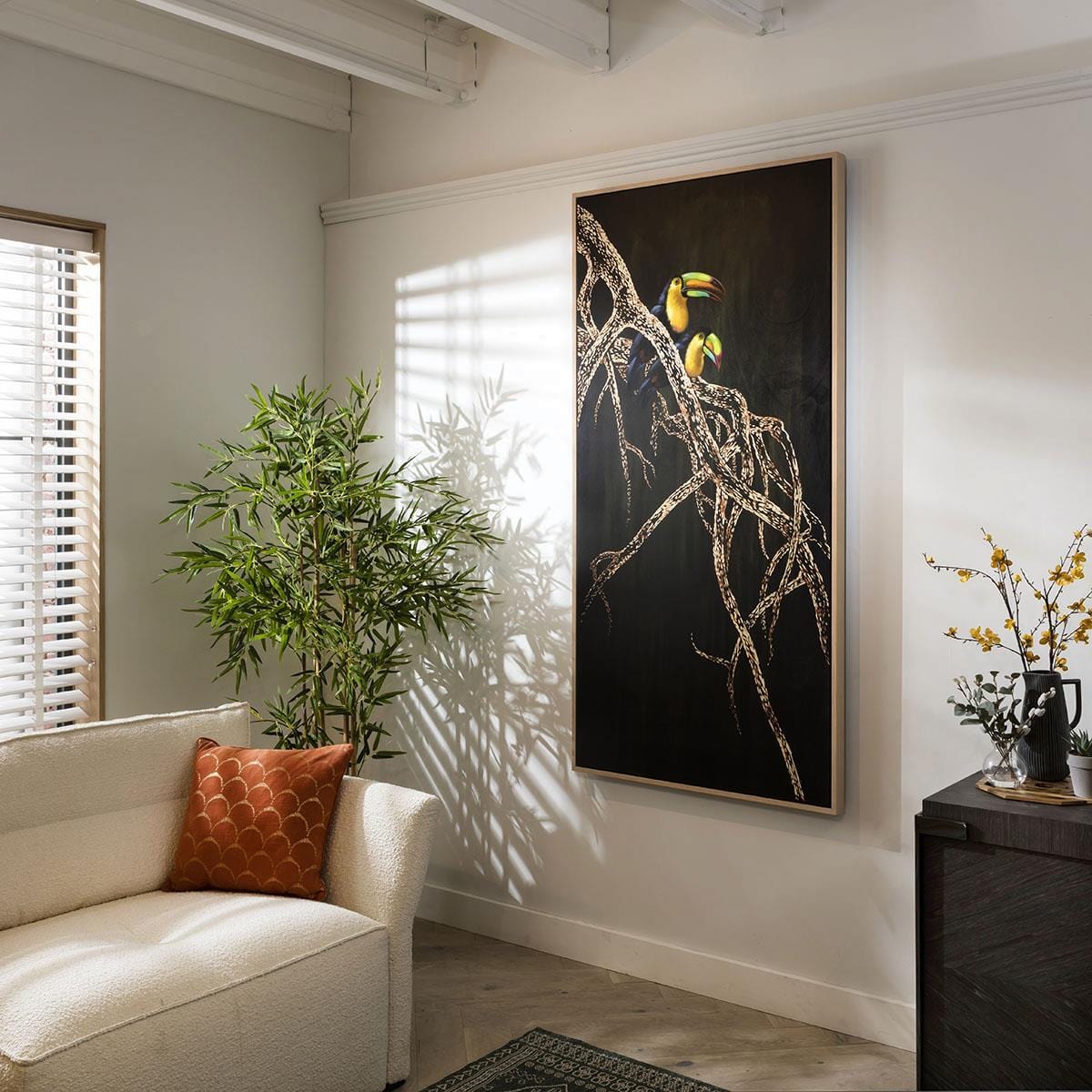 Toucan Bird Framed Wall Art - Black