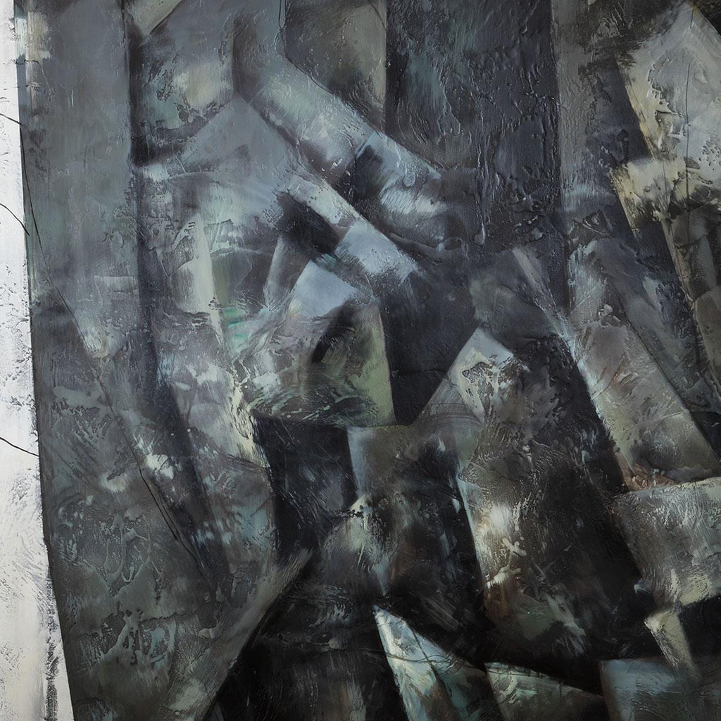 Abstract Framed Wall Art - Petrol 150x150cm