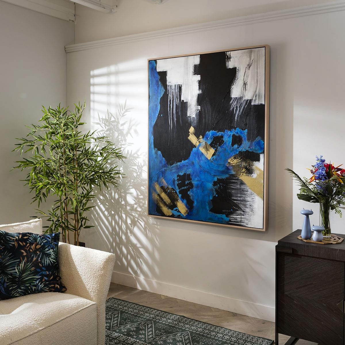 Abstract Framed Wall Art - Splash 120x150cm